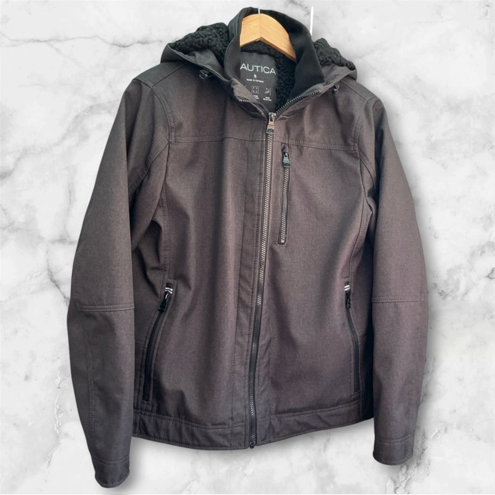 Nautica Men's Winter Snow Double Layered Charcoal Performance Jacket Size Small